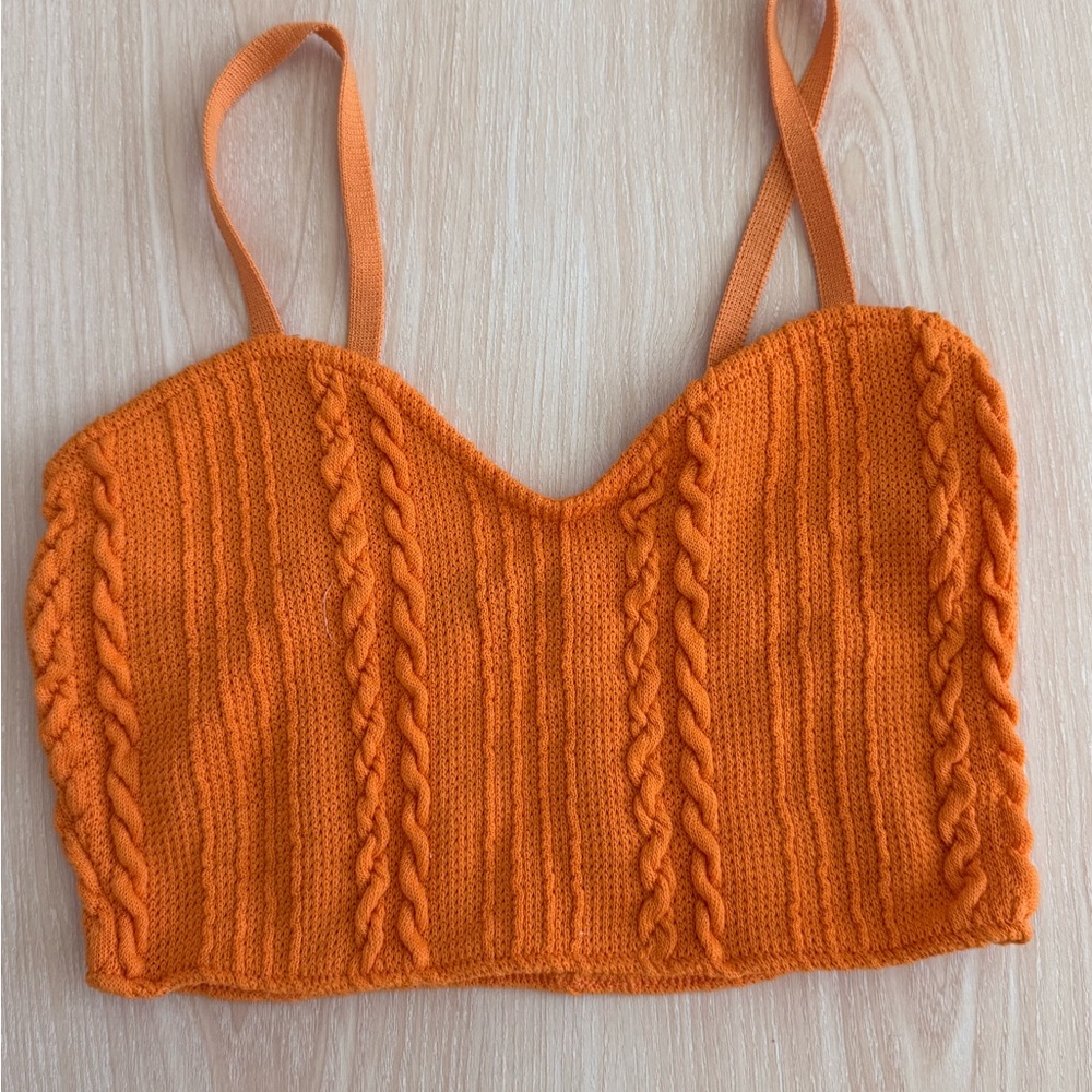 Zara Vibrant Orange Knit Top
